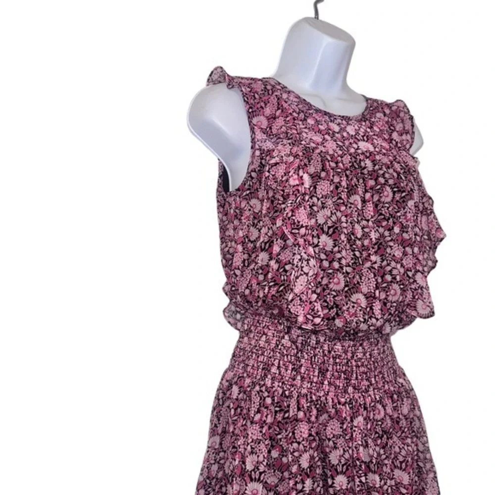 Shoshanna Dalila Silk Popover Pink Floral feminine cottagecore Dress Size 2